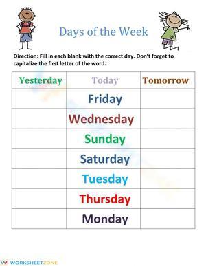 Days of the Week