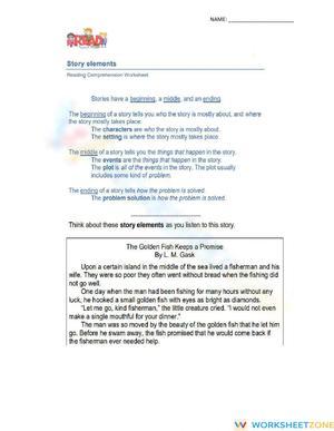 Printable Story Elements Worksheet | Grade 4 ELA Essential