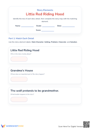 Little Red Riding Hood Story Elements | Essential Worksheet