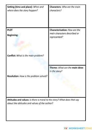 Story analysis graphic organiser