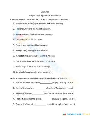 Verb Agreement