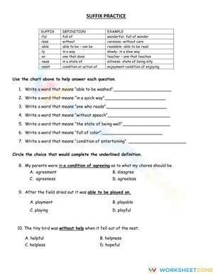 Suffixes