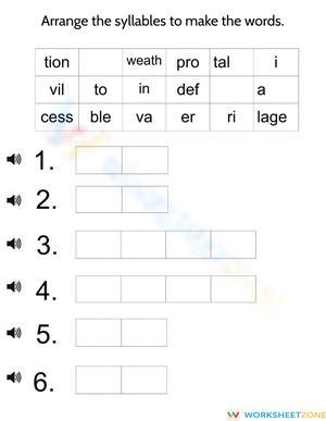 Essential Syllables Worksheet | Grade 6 ELA Printable