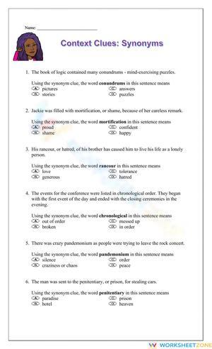 Essential Context Clues: Synonyms Worksheet | Grades 4-5