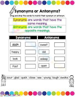 synonyms or antonyms