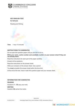 PAPER 1: READING AND WRITING. PART I 