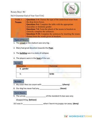 Essential Grade 5 Grammar End of Year Test | Aligned