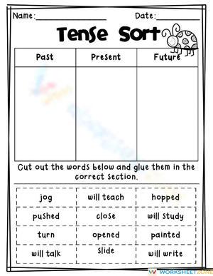 Verb Tenses Sort