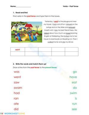 ELA Past Tense Assessment