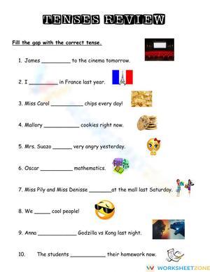 Essential Verb Tenses Review | Printable Grade 2 ELA