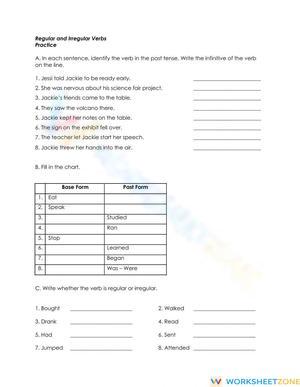Essential Past Tense Verbs Worksheet | Grade 3-4 ELA