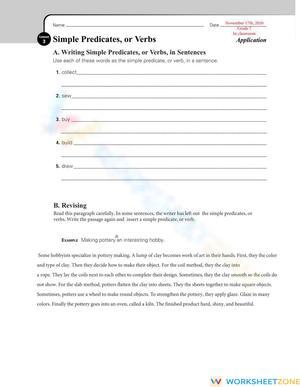 Simple predicate, verbs application