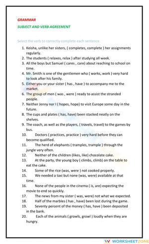 Subject and verb agreement
