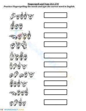 Fingerspell and type 261-270