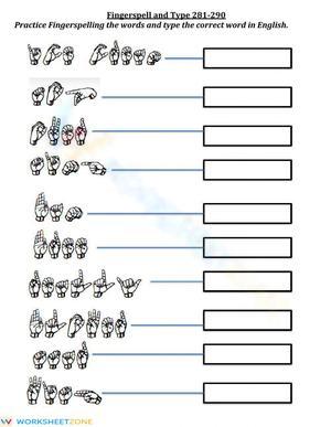 281-290 Fingerspell and type