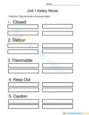 Safety Word List 2