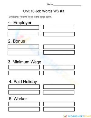 Unit 10 Job Words WS-3