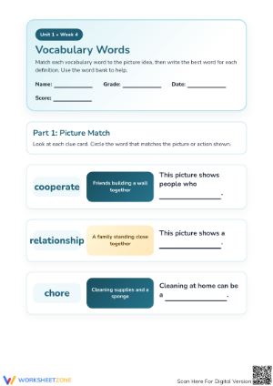 Essential Vocabulary Worksheet | Grade 2 ELA Aligned