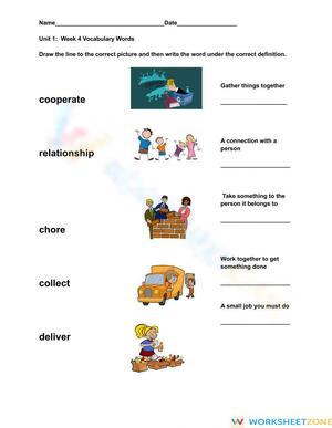 Unit 1, Week 4 Vocabulary Words