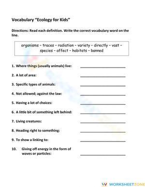 Vocabulary Ecology for Kids