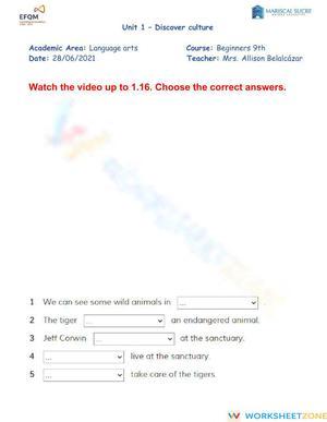 9th Unit 1 - Discover culture