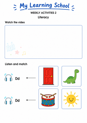 Printable Kindergarten Weekly Review Worksheet | ELA & Math