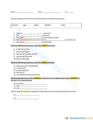 Printable Grade 3 ELA Skills: Vocabulary & Pronouns | Ready