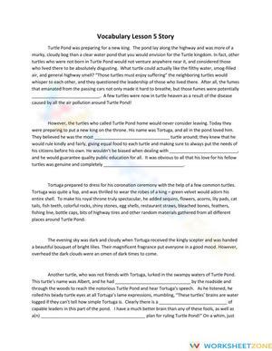 Lesson 5 Review Story