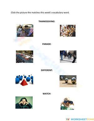 Printable Thanksgiving Parade Vocab Worksheet | Gr. 3-6