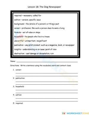 Journeys lesson 18 Vocabuarly