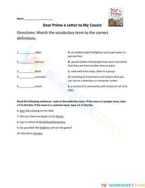 Essential HMH Module 2 Vocab & Nouns Worksheet | Grade 3