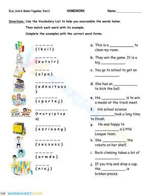 Grade 2 Vocabulary Practice — Printable No-Prep Worksheet