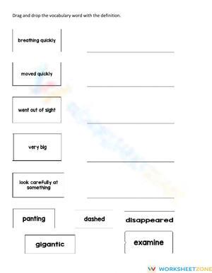 Printable Grade 2 ELA: Dinosaurs Before Dark Vocab Worksheet