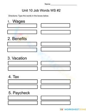 Unit 10 Job Words WS-2