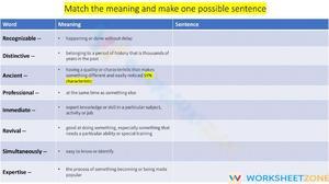 Grade 8 Vocab — Printable No-Prep Worksheet
