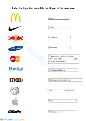 Grade 4 Logos & Slogans — Printable No-Prep Worksheet