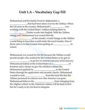 Mohammad's gap fill - Unit1 a