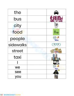 City Streets Vocabulary