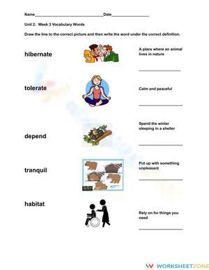 Grade 1 Unit 2 Week 3 Vocabulary