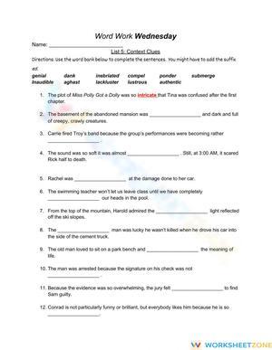 AbraVocabra List 5: Word Work