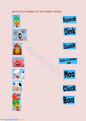 Match the animal sounds