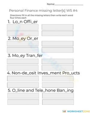 Personal Finance missing letters WS -4