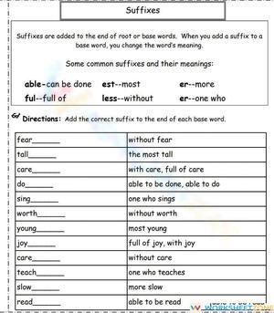 Suffixes insert