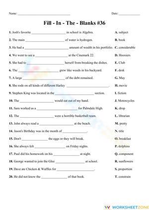 Advanced Vocabulary Worksheet | College ELA Essential
