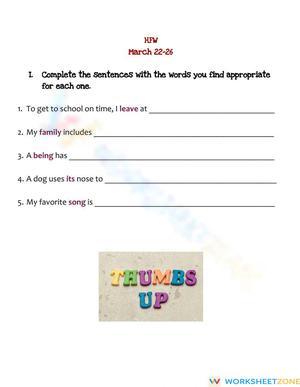 Grade 3 HFW Vocabulary — Printable No-Prep Worksheet