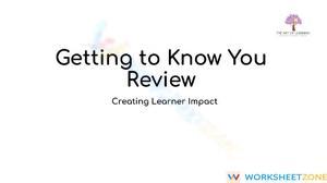 Getting to Know You 2