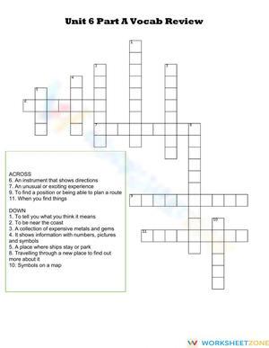 Treasure Hunters Vocab Crossword
