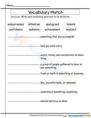 Wonders Vocabulary 4.2