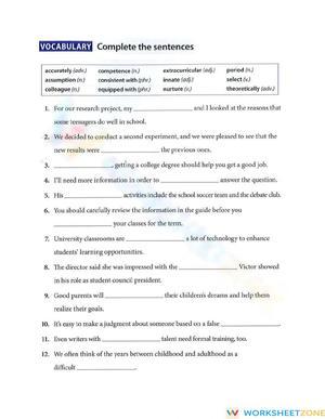 Unit 3 - Qskill 4- Vocab