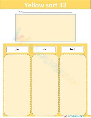 Words Their Way Yellow Sort 33